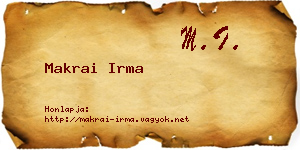 Makrai Irma névjegykártya